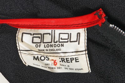 Lot 658 - An Ossie Clark for Radley black and red moss crêpe dress, circa 1972