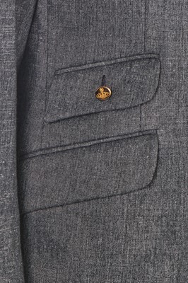 Lot 67 - A rare Vivienne Westwood men's silver wool and gold leather suit, 'Time Machine' collection, Autumn-Winter 1988-89