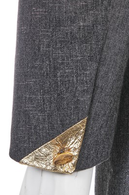 Lot 67 - A rare Vivienne Westwood men's silver wool and gold leather suit, 'Time Machine' collection, Autumn-Winter 1988-89