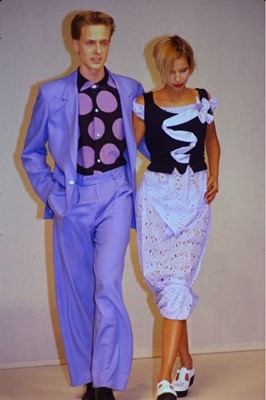 Lot 66 - A Vivienne Westwood black and yellow star print viscose shirt, 'Mini Crini' collection, Spring-Summer 1986