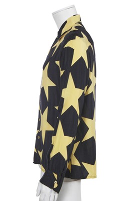 Lot 66 - A Vivienne Westwood black and yellow star print viscose shirt, 'Mini Crini' collection, Spring-Summer 1986