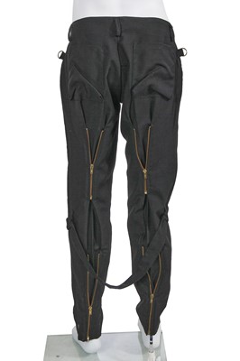 Lot 35 - A pair of Vivienne Westwood men's black wool bondage trousers, circa 1990