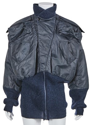Lot 64 - A Vivienne Westwood 'Clint Eastwood' blue bomber jacket, late 1980s-1990s