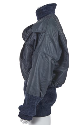 Lot 64 - A Vivienne Westwood 'Clint Eastwood' blue bomber jacket, late 1980s-1990s