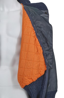 Lot 64 - A Vivienne Westwood 'Clint Eastwood' blue bomber jacket, late 1980s-1990s