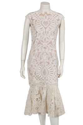Lot 315 - An Alexander McQueen by Sarah Burton white lace dress, Resort 2012