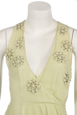 Lot 359 - A Christian Dior by John Galliano chartreuse chiffon dress, circa 2007