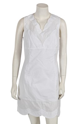 Lot 328 - A Christian Dior by Raf Simons peach and white cotton and silk dress, Spring-Summer 2016