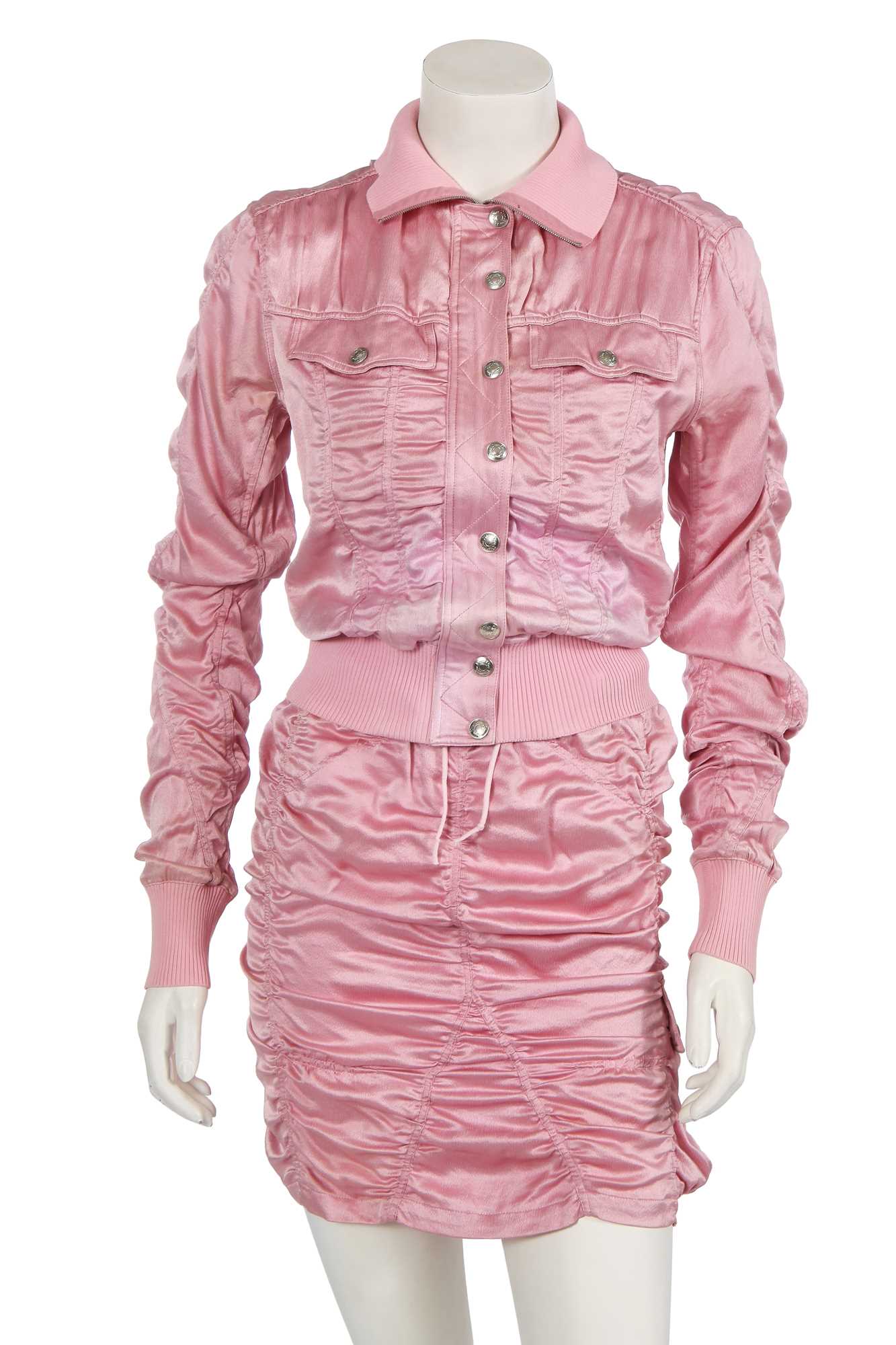 Lot 362 - A Christian Dior by John Galliano pink silk ensemble, 'Fetish and Japan' collection, Autumn-Winter 2003-04