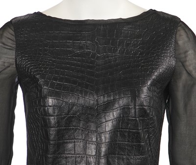 Lot 325 - An Emilio Pucci by Peter Dundas black leather and silk dress, Autumn-Winter 2012-13