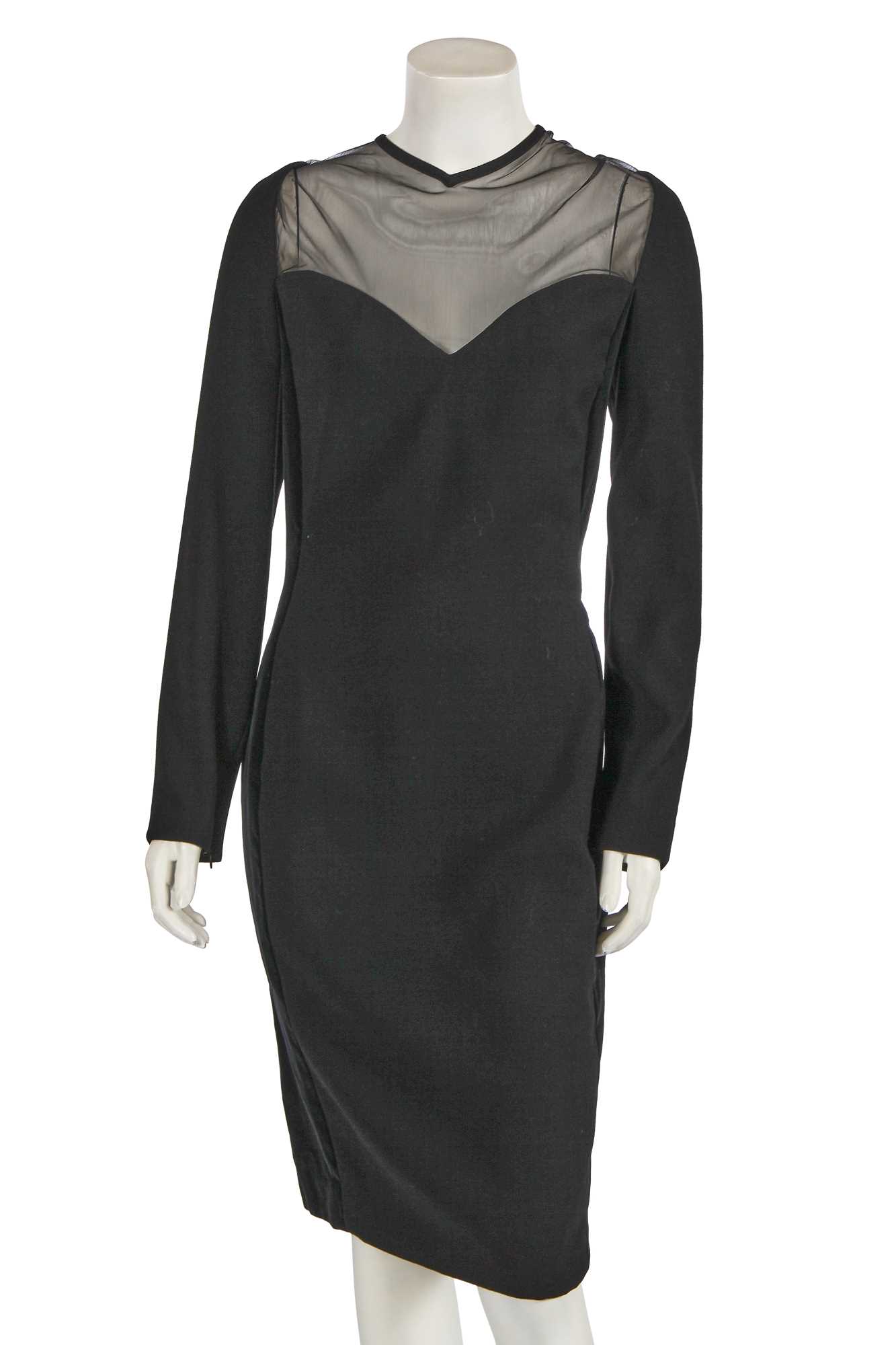 Lot 493 - A Gianni Versace black wool and velvet dress, early 1990s