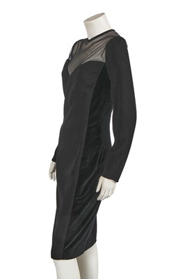 Lot 493 - A Gianni Versace black wool and velvet dress, early 1990s