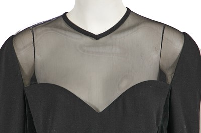 Lot 493 - A Gianni Versace black wool and velvet dress, early 1990s