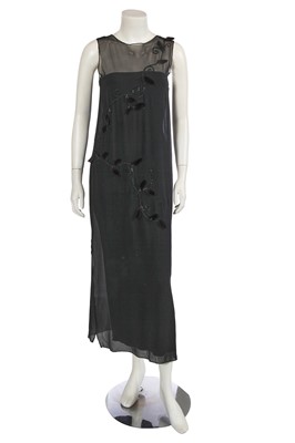 Lot 561 - A Fendi by Karl Lagerfeld embellished black silk dress, 1990s