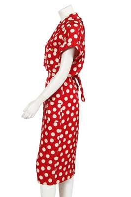 Lot 239 - A Chanel by Karl Lagerfeld red and white polka dot silk dress, Spring-Summer 1987