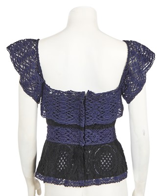 Lot 353 - A Vivienne Westwood black and purple lace corset top, early 2000s