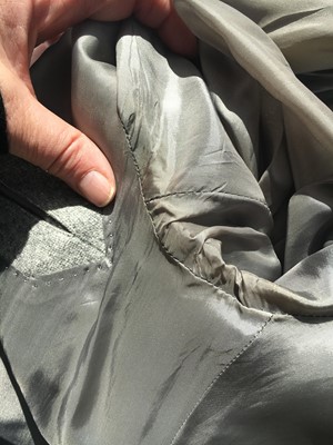 Lot 29 - An Alexander McQueen men's grey wool-cashmere blend suit, 'Eshu' collection, Autumn-Winter 2000-01