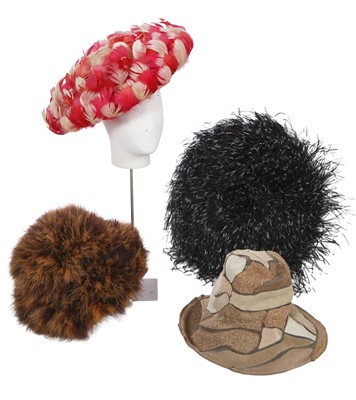 Lot 553 - Four Stephen Jones hats and others, 1990s-2000s