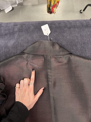 Lot 31 - An Alexander McQueen men's black silk jacquard woven coat, Autumn-Winter 2009-10