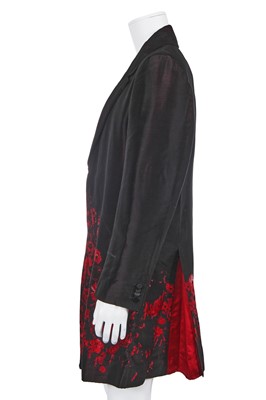 Lot 31 - An Alexander McQueen men's black silk jacquard woven coat, Autumn-Winter 2009-10