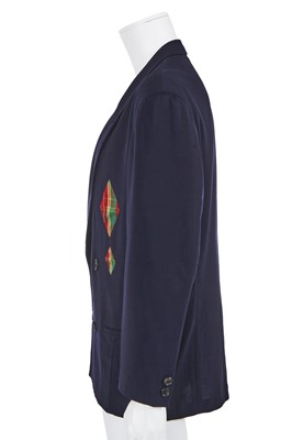 Lot 120 - A Yohji Yamamoto men's navy wool double-breasted blazer, circa 1985