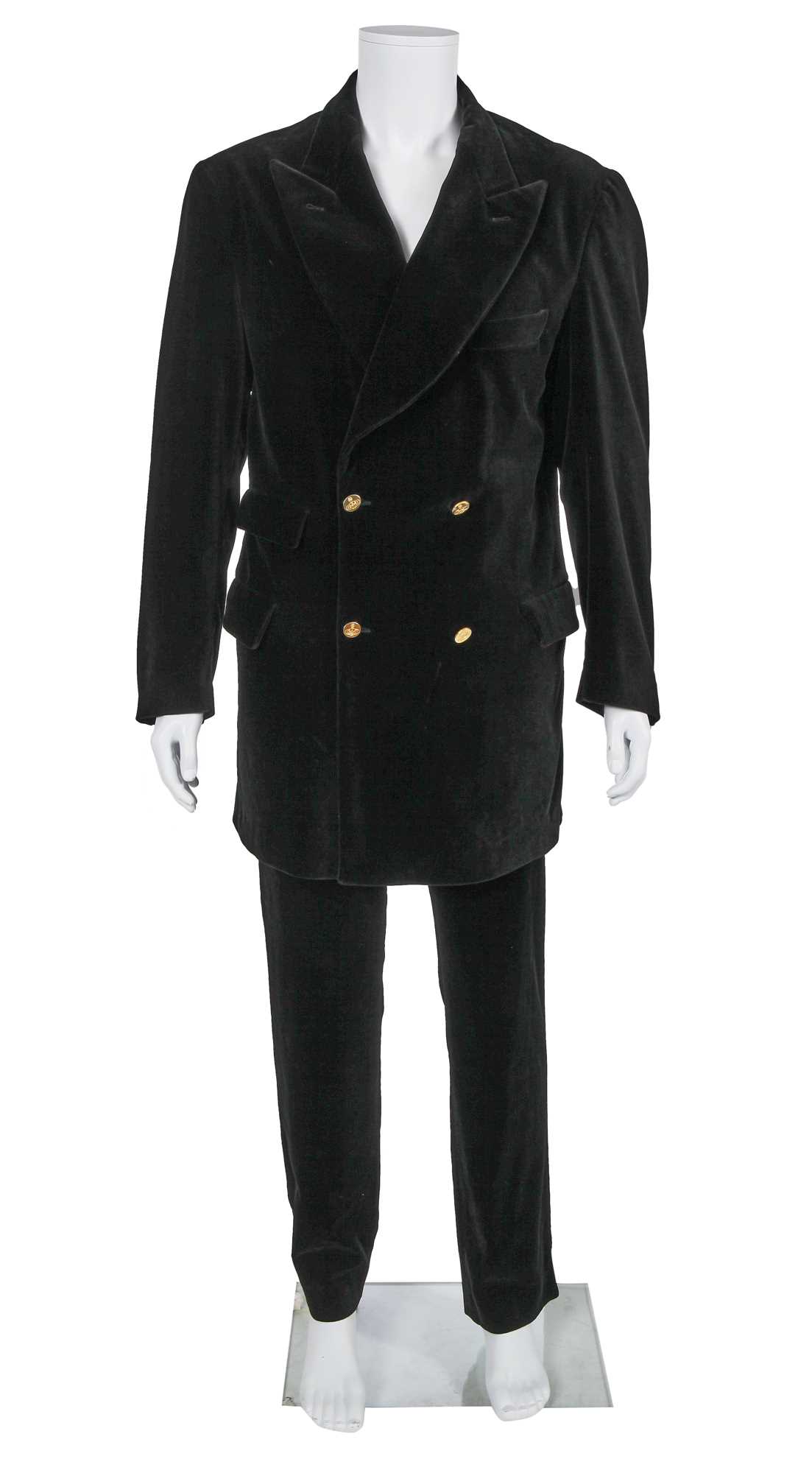 Lot 80 - A Vivienne Westwood men's black velvet suit, circa 1996