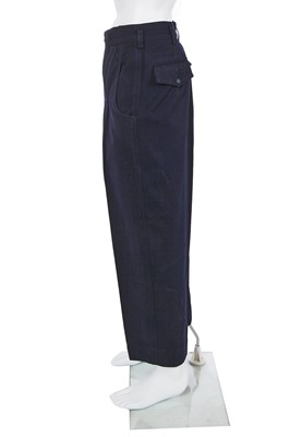 Lot 119 - An early pair of Yohji Yamamoto men's navy wool trousers, probably Autumn-Winter 1984-85