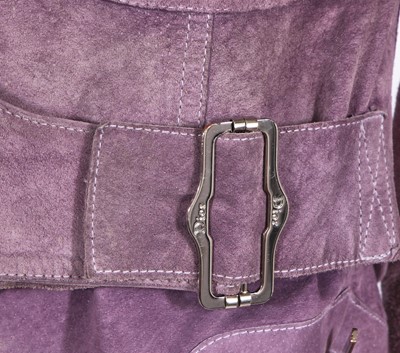 Lot 363 - A Christian Dior by John Galliano lilac suede suit, 'Fetish and Japan' collection, Autumn-Winter 2003-04
