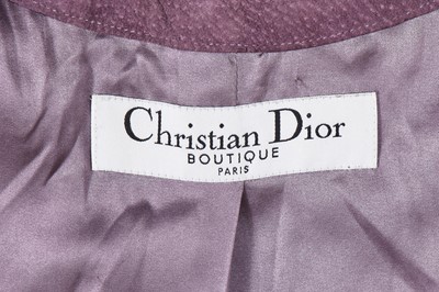 Lot 363 - A Christian Dior by John Galliano lilac suede suit, 'Fetish and Japan' collection, Autumn-Winter 2003-04