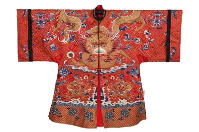 Lot 911 - A semi-formal mangao of terracotta satin, circa 1900