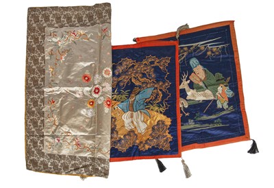 Lot 894 - Two embroidered fukusa, Japanese, late 19th century