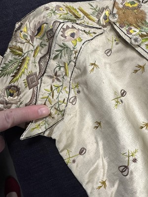 Lot 177 - Two embroidered satin waistcoats, 1790-1800