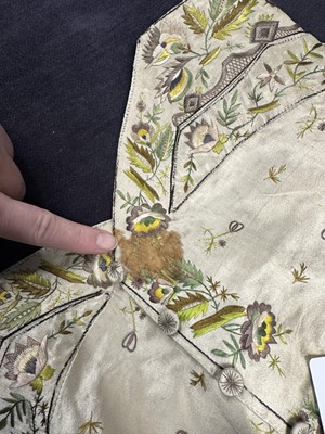 Lot 177 - Two embroidered satin waistcoats, 1790-1800