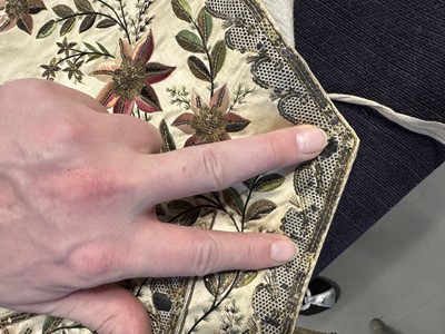 Lot 177 - Two embroidered satin waistcoats, 1790-1800