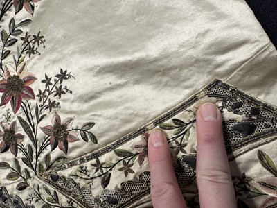 Lot 177 - Two embroidered satin waistcoats, 1790-1800