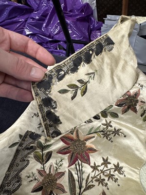 Lot 177 - Two embroidered satin waistcoats, 1790-1800