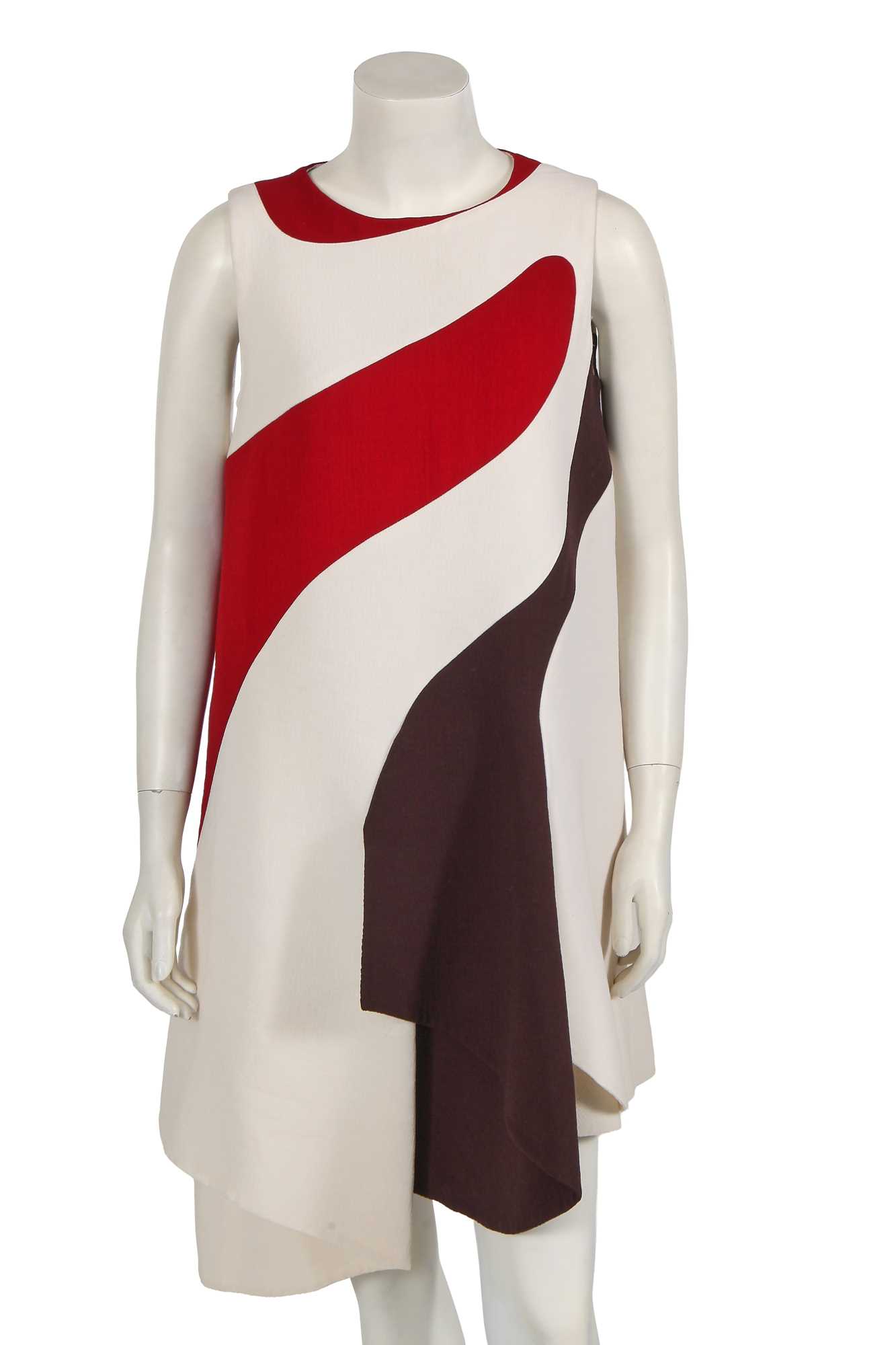 Lot 329 - A Christian Dior by Raf Simons colourblock wool dress, Autumn-Winter 2015-16