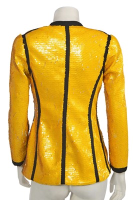 Lot 233 - A Chanel by Karl Lagerfeld yellow sequined 'Scuba' jacket, Spring-Summer 1991