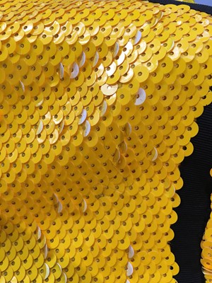 Lot 233 - A Chanel by Karl Lagerfeld yellow sequined 'Scuba' jacket, Spring-Summer 1991