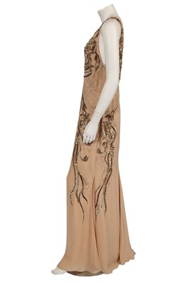 Lot 322 - A Roberto Cavalli gold embellished evening gown, circa 2017