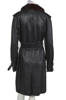Lot 355 - A Jean Paul Gaultier black leather trench coat, circa 2004