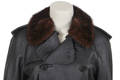 Lot 355 - A Jean Paul Gaultier black leather trench coat, circa 2004