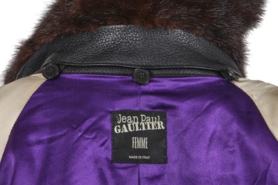 Lot 355 - A Jean Paul Gaultier black leather trench coat, circa 2004