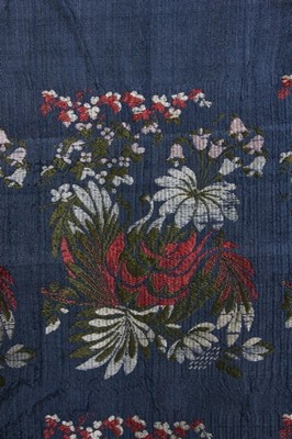 Lot 396 - A good Spitalfields blue silk stole, 1810-20,...