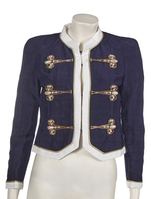 Lot 451 - A Moschino linen blend 'scissors' jacket, circa 1995