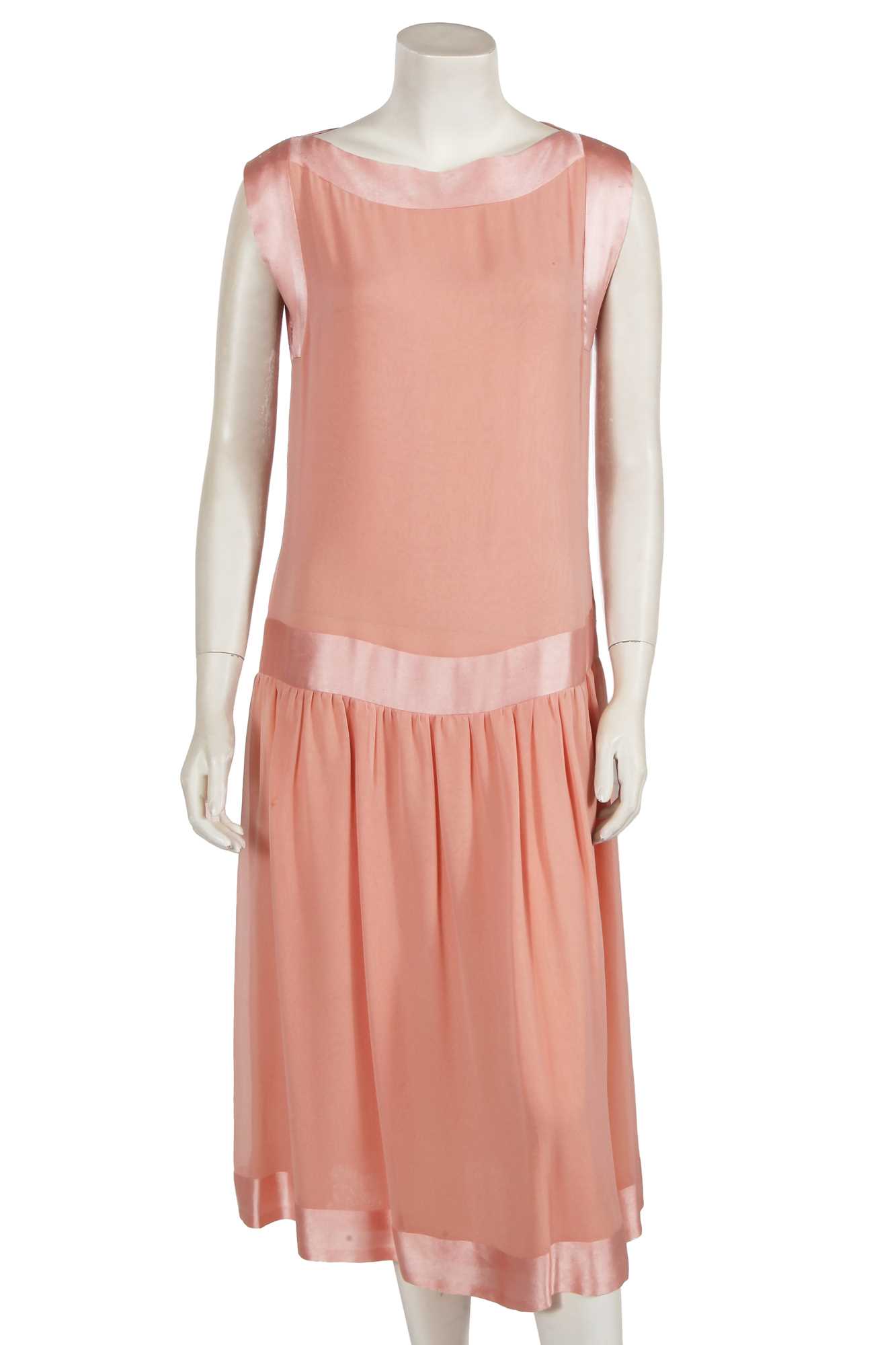 Lot 240 - A Chanel salmon pink silk dress, late 1970s