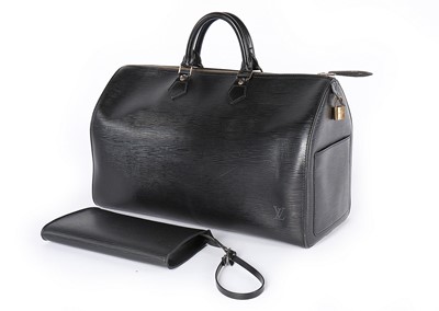 Lot 312 - A Louis Vuitton black epi leather 'Speedy' bag,...