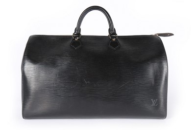 Lot 312 - A Louis Vuitton black epi leather 'Speedy' bag,...