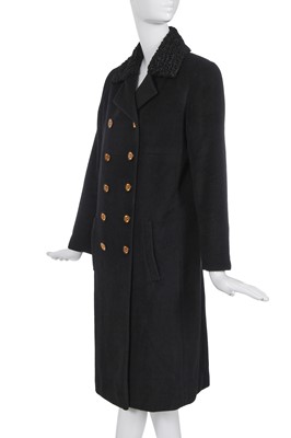 Lot 44 - A Chanel by Karl Lagerfeld black wool coat, late 1980s