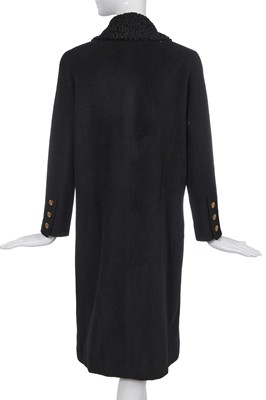 Lot 44 - A Chanel by Karl Lagerfeld black wool coat, late 1980s